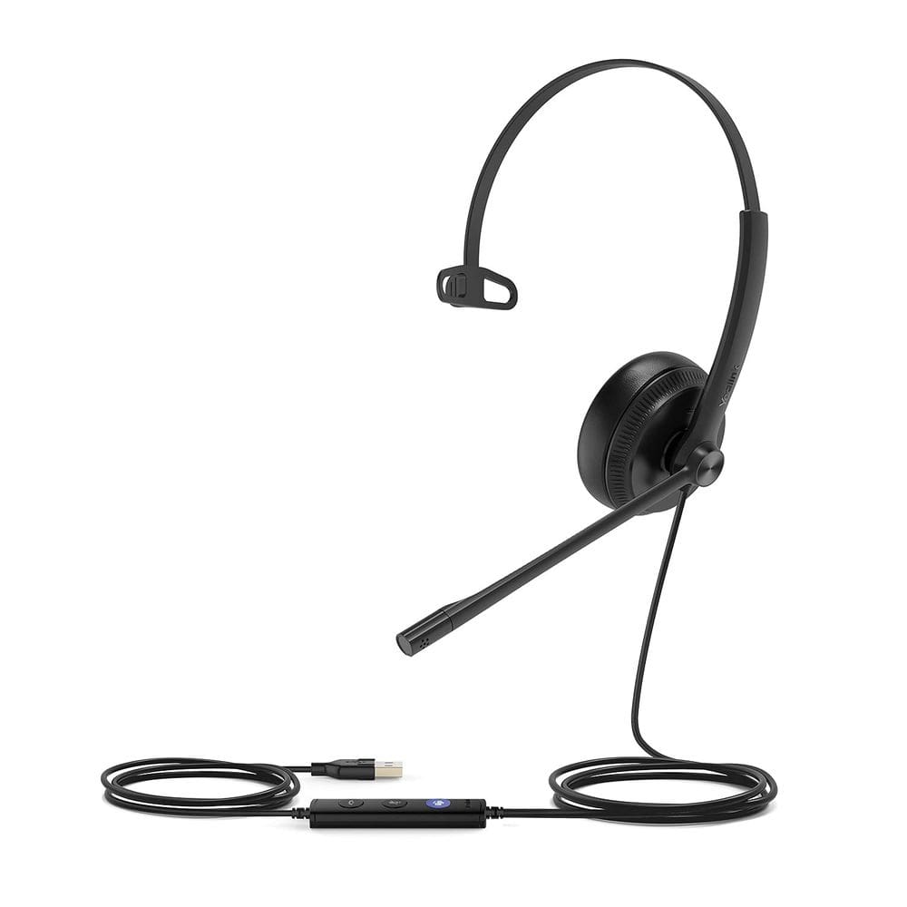 Fone de ouvido Yealink UH34 Mono USB com cancelamento de ruído preto