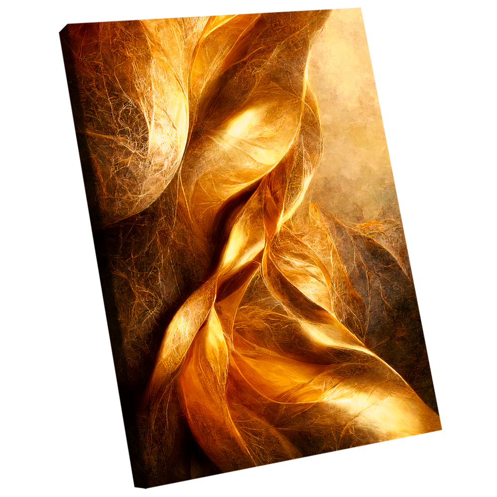 Quadro Decorativo Abstrato Dourado Fundo Metal