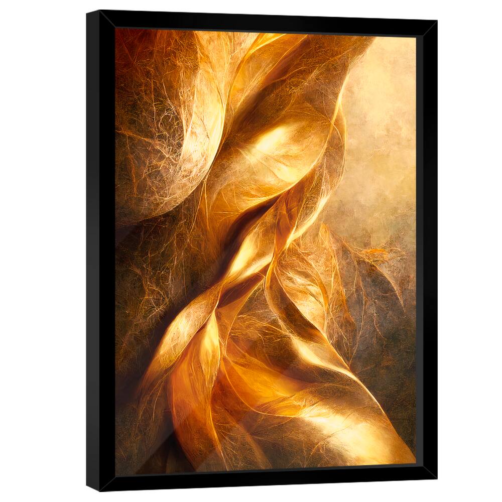 Quadro Decorativo Abstrato Dourado Fundo Metal