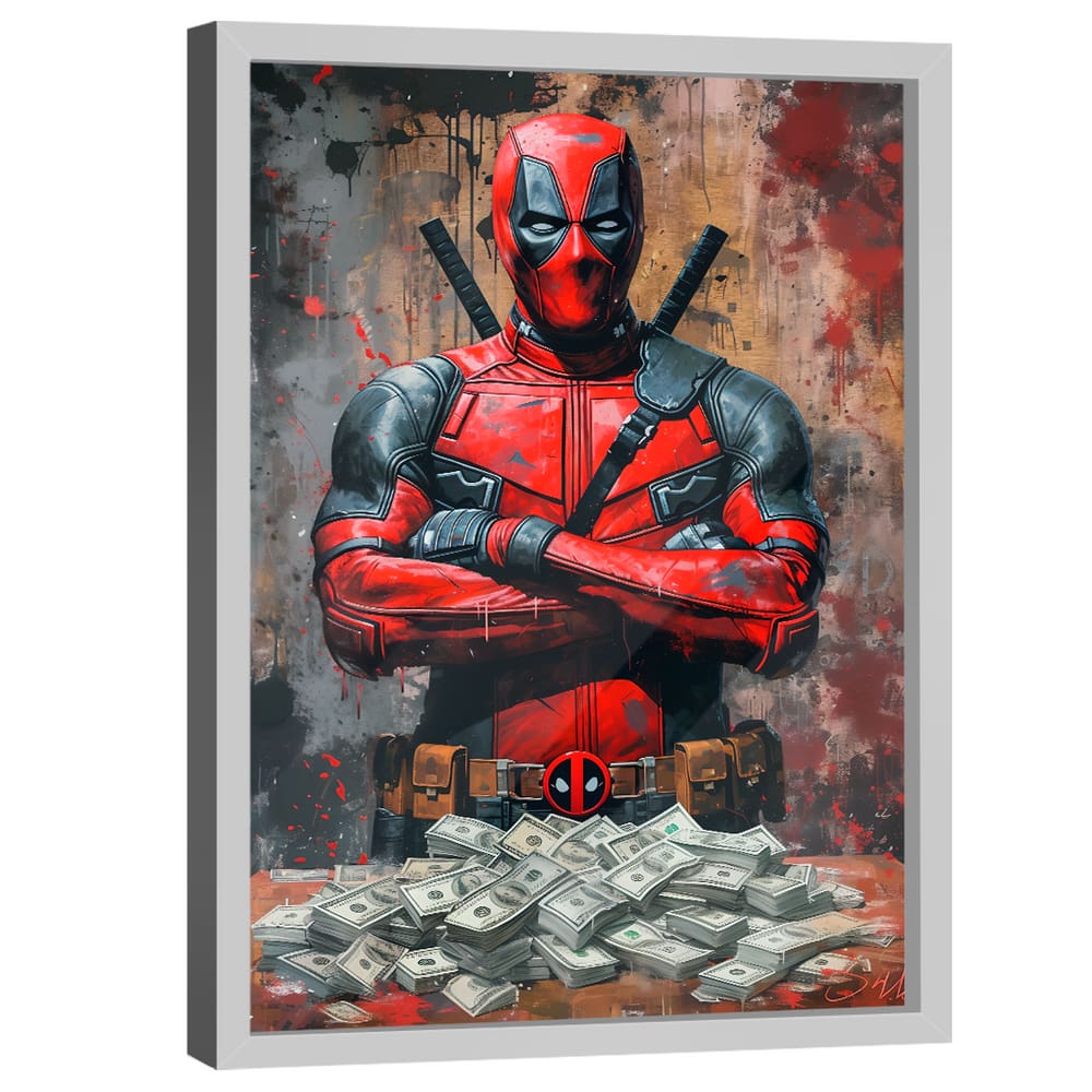 Quadro Decorativo Deadpool Money