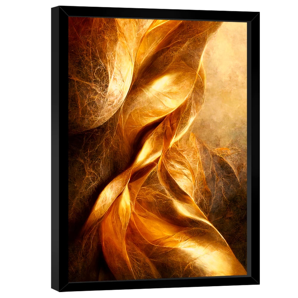 Quadro Decorativo Abstrato Dourado Fundo Metal