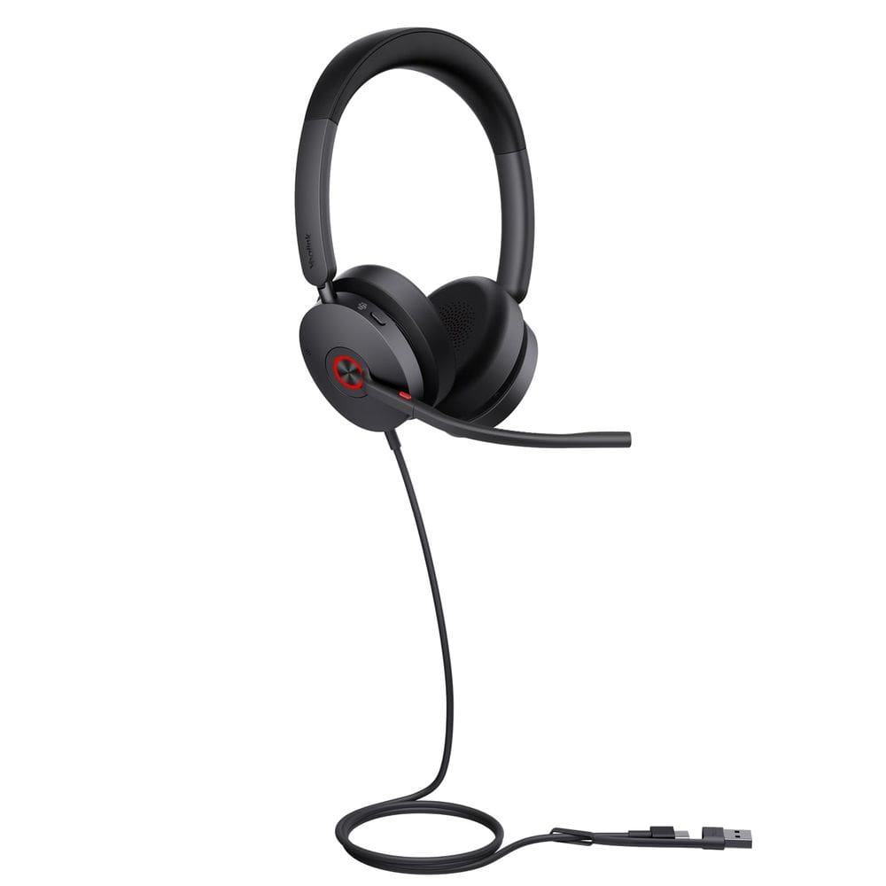 Fones de ouvido com fio Yealink UH48 ANC com cancelamento de ruído de microfone USB