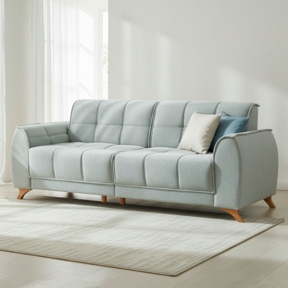 Sofá Living 4 Lugares 195cm X 84cm Salon Turquesa