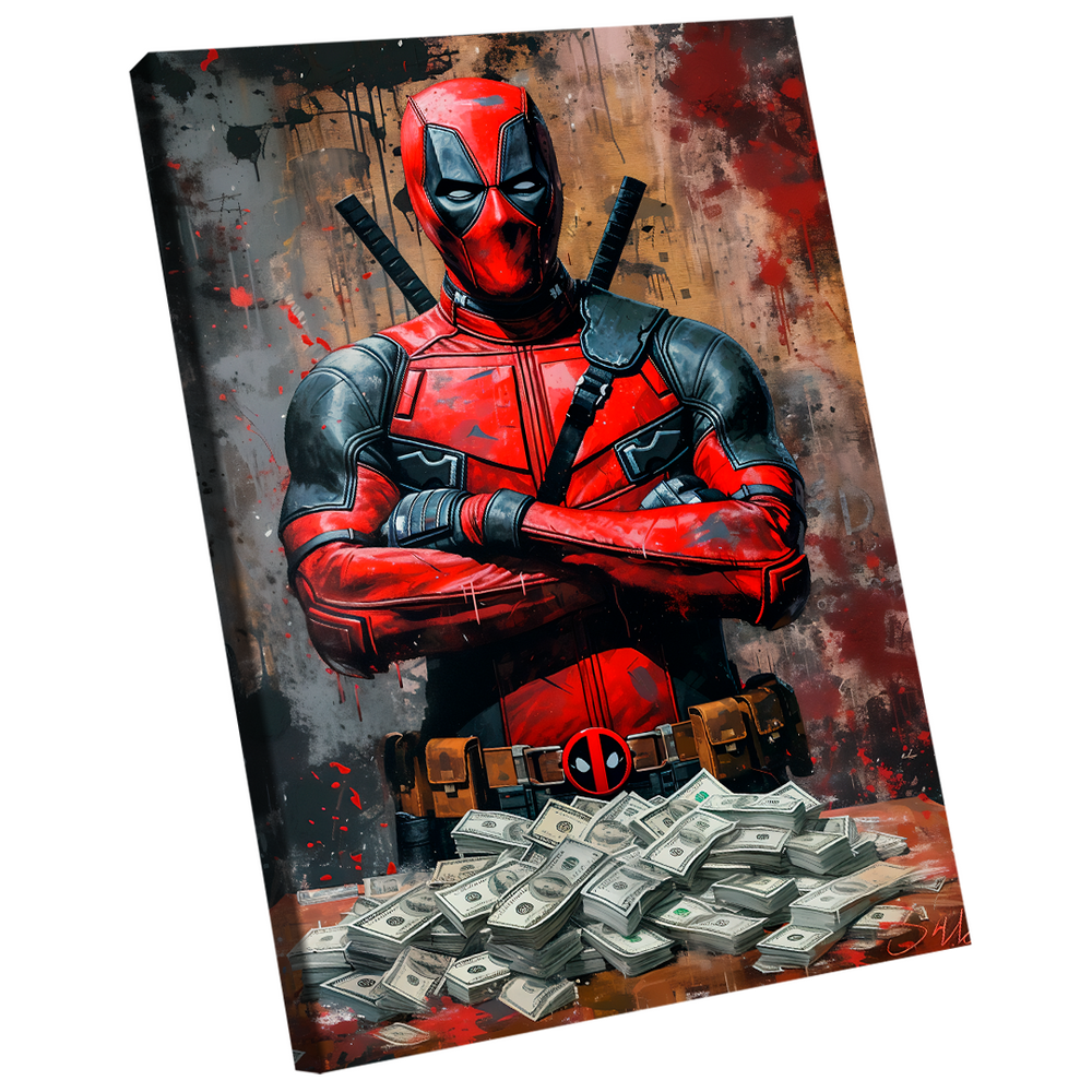 Quadro Decorativo Deadpool Money