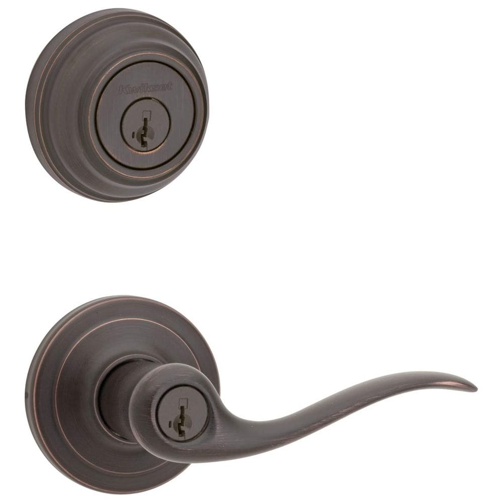 Fechadura de porta Kwikset 991 Tustin Alavanca de entrada com cilindro único