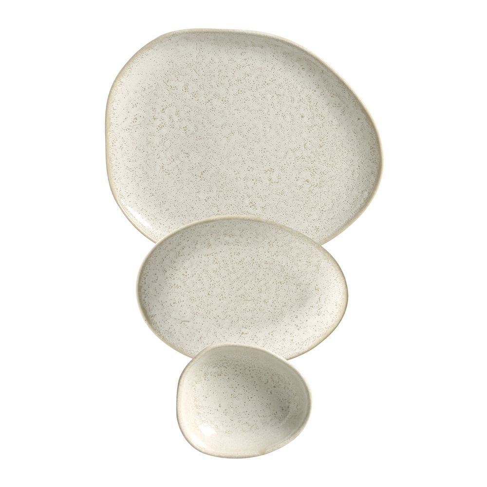 Jogo de Pratos Oval 18 Peças Orgânico Vanilla Porto Brasil