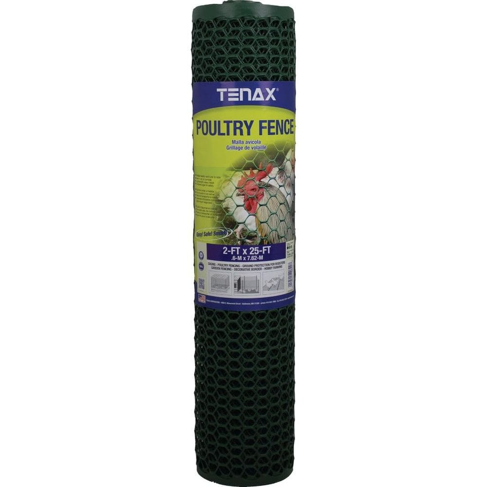 Cercado de Pollo de Plástico Tenax Tratado con UV Verde 0.6x7.6 m