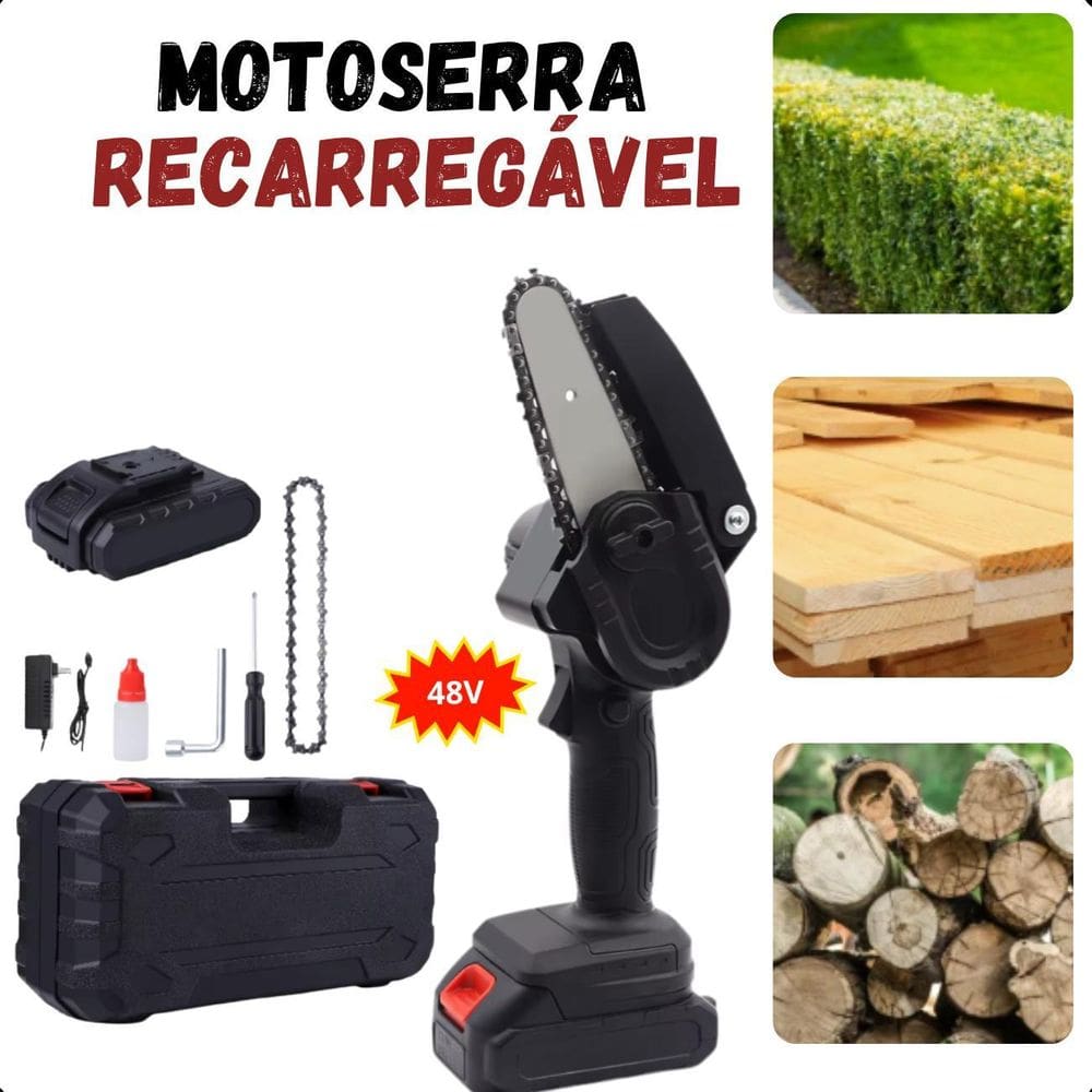 Mini Motosserra 48V Ideal Para Galhos Finos