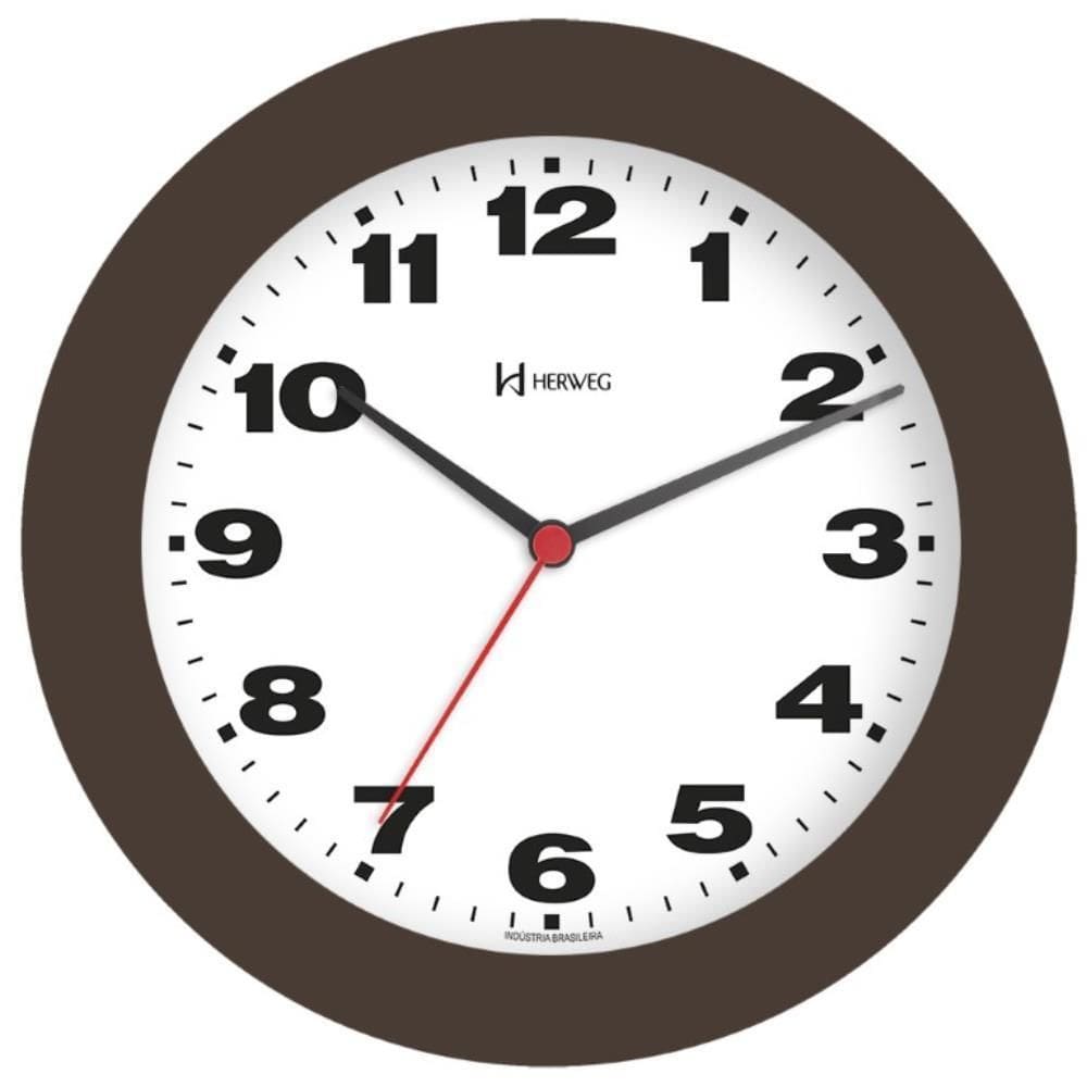 Relógio De Parede Herweg Ref: 6103-304 Marrom Chocolate
