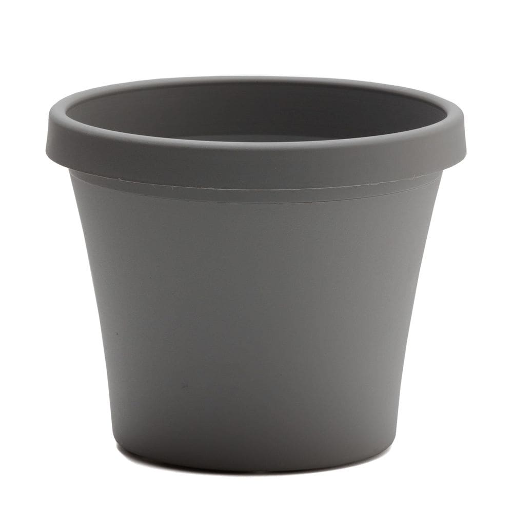 Vaso redondo de resina de carvão vegetal Planter Bloem Terra de 15 cm