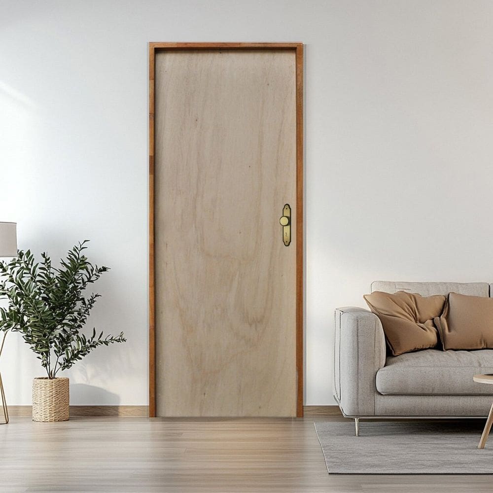 Porta Lisa Mescla Batente Ecológico 1 Fechadura 813/02 Oxidada 80 X 210cm Lado Esquerdo Rodam