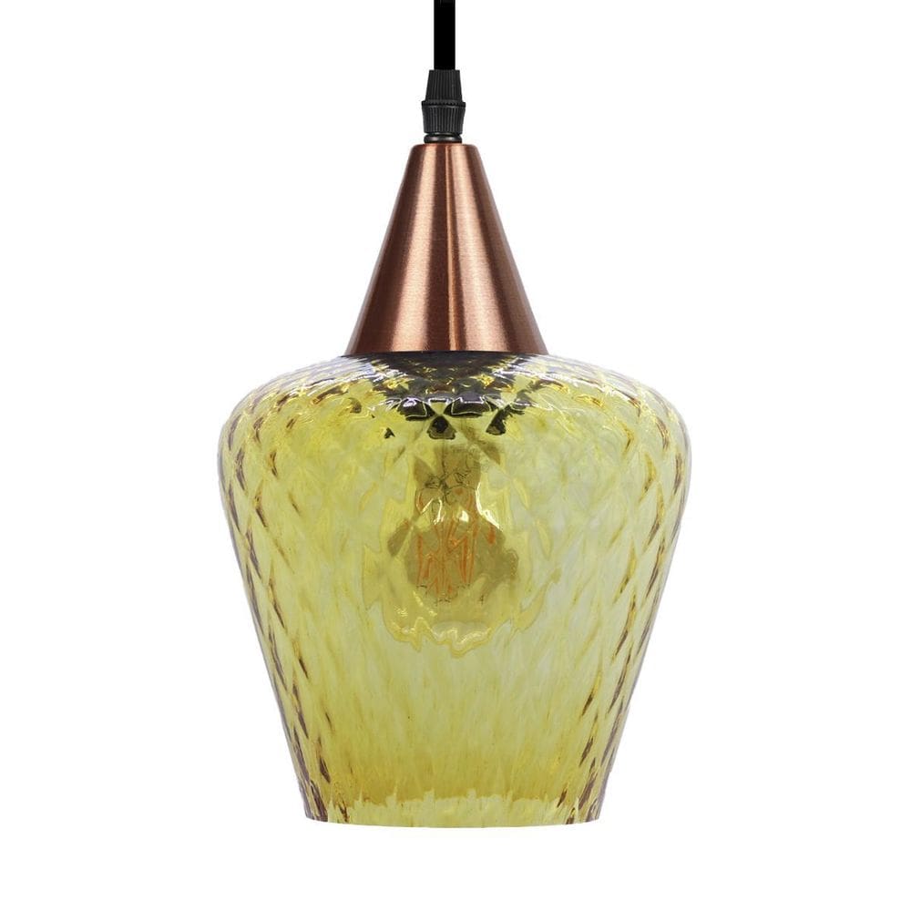 Pendente Taschibra Monalisa Boreal Conhaque E27 Bivolt Cobre