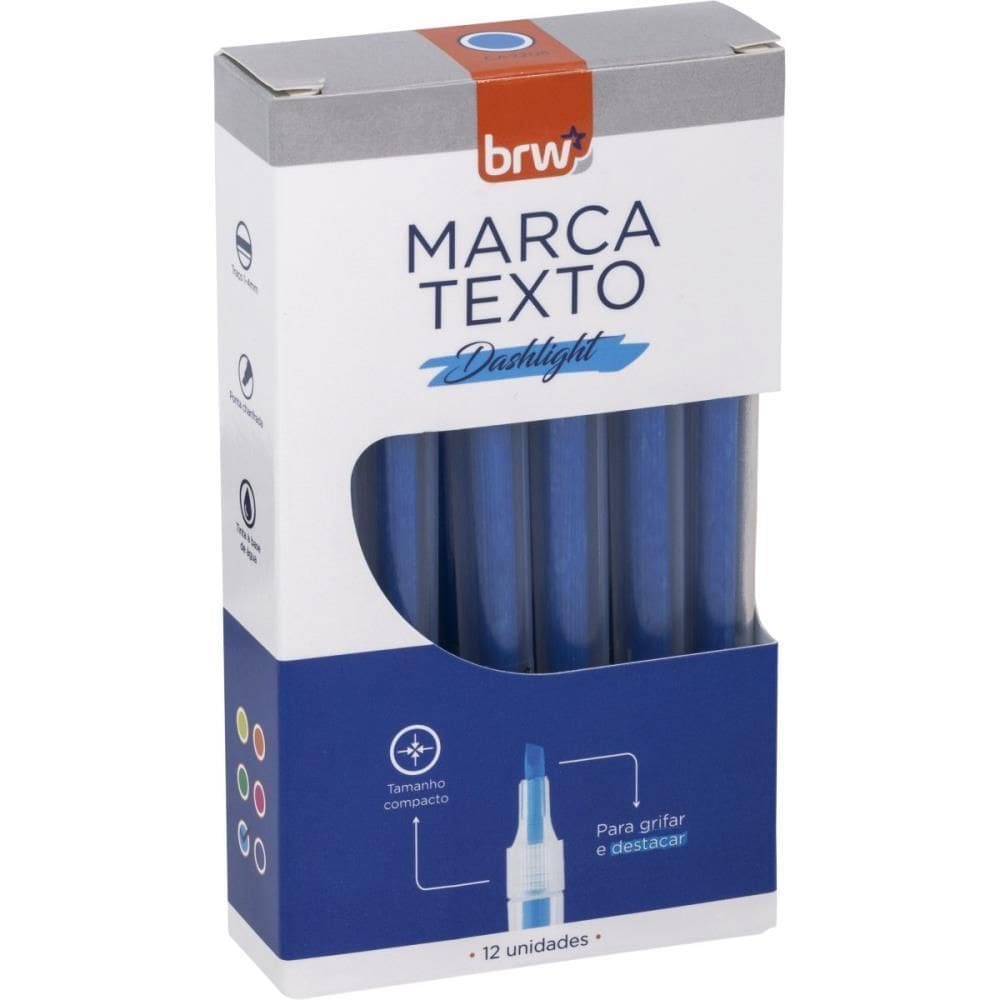Caneta Marca Texto Dashlight Azul Cx.C/12