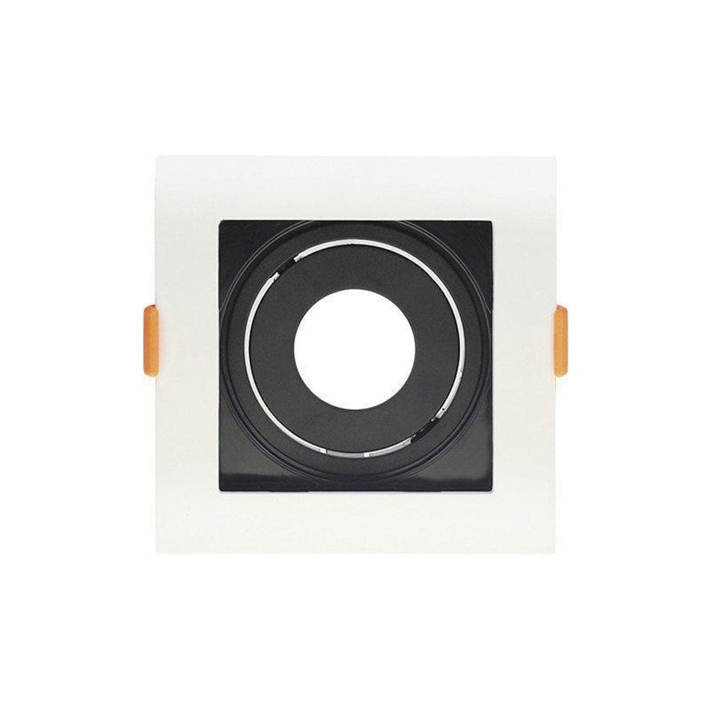Spot Recuado De Embutir Quadrado Mr11 Branco Com Preto Tasch