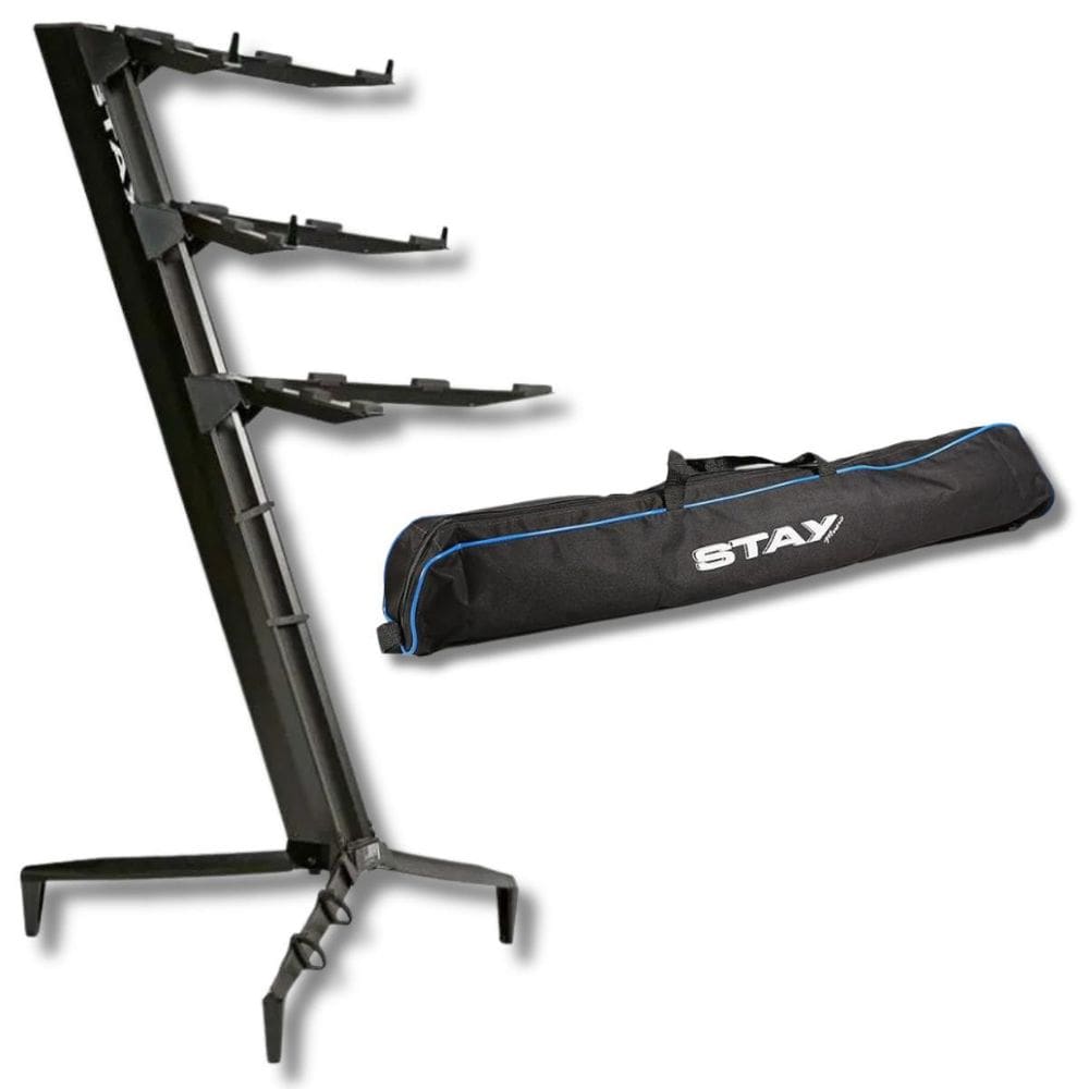 Suporte Teclado 3 Níveis Torre 1300 Aluminio Preto Bag Stay
