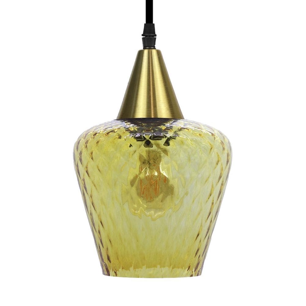 Pendente Taschibra Monalisa Boreal Conhaque E27 Bivolt Ouro