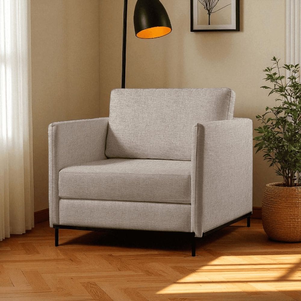 Poltrona Luxo Madeira Maciça Eucalipto Ravi Cappuccino