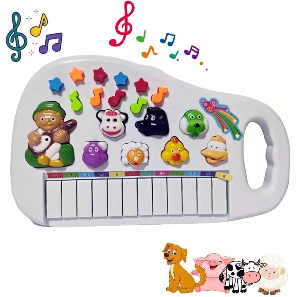 Teclado Musical Fazendinha Infantil Com Sons Natal