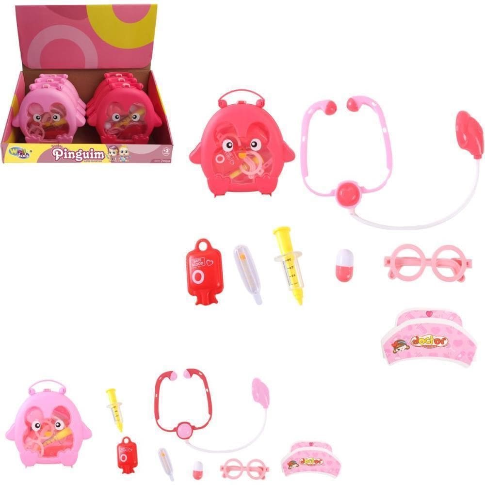 Brincando De Profissoes Kit Medico Doutor Pinguim 7Pcs