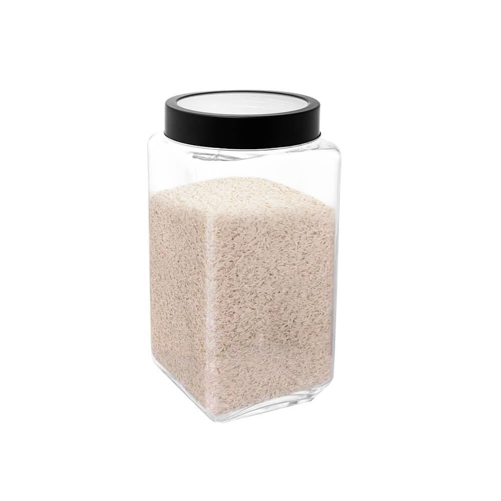 Pote Vidro Tampa Visor Em Acrílico Gastro Preto 1,7L Lyor