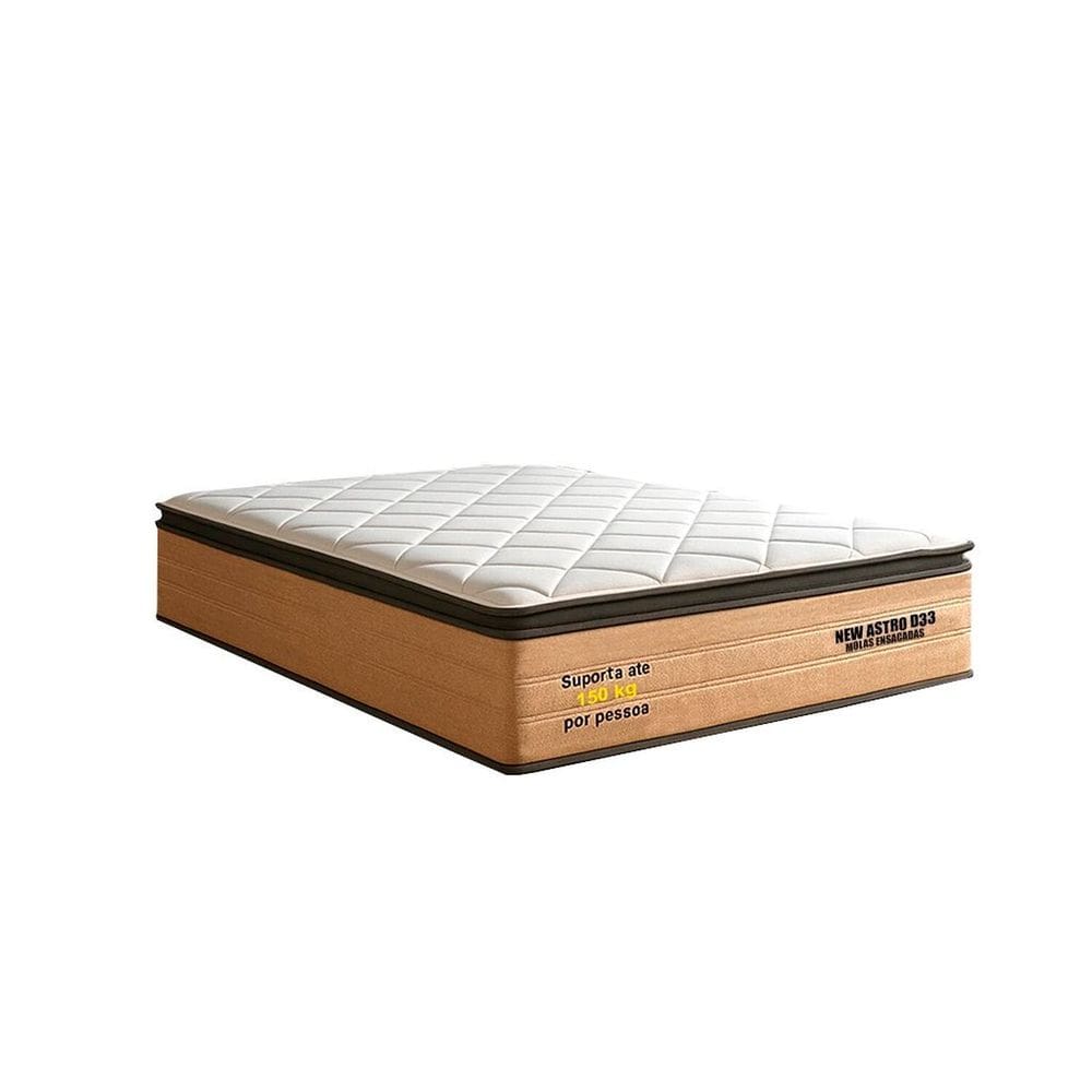 Colchão Queen D28 Molas Ensacadas 158x198x030 New Astro Laranja/Branco