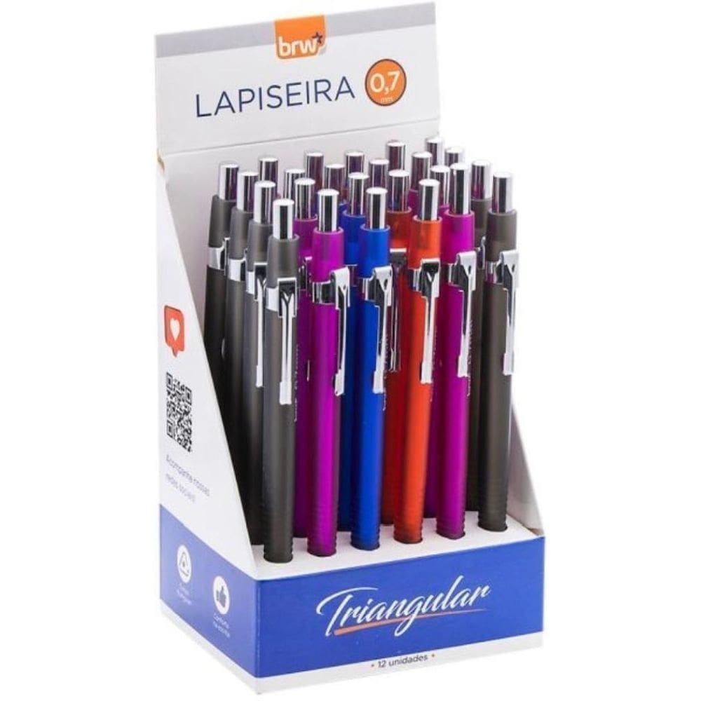 Lapiseira 0.7Mm Triangular 4Est. C/Borracha  S Brw Dp.C/24