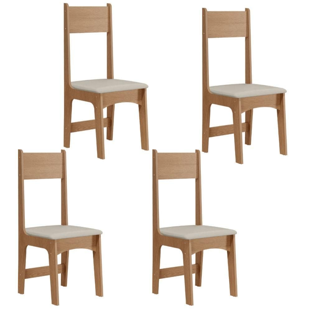 Kit 4 Cadeiras Delta – Courino Revestido Estrutura 100% MDF – Sonetto