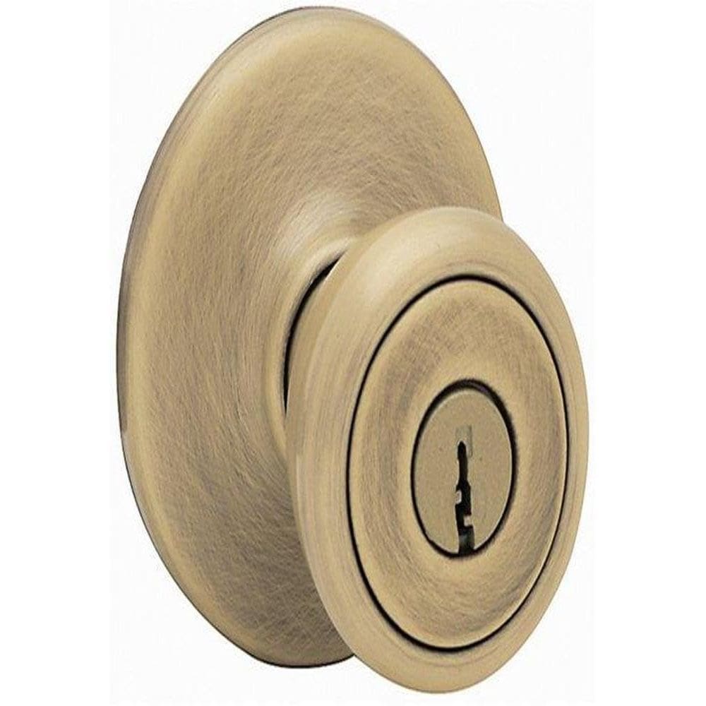Botão de entrada Kwikset 400T Tylo Security em latão antigo