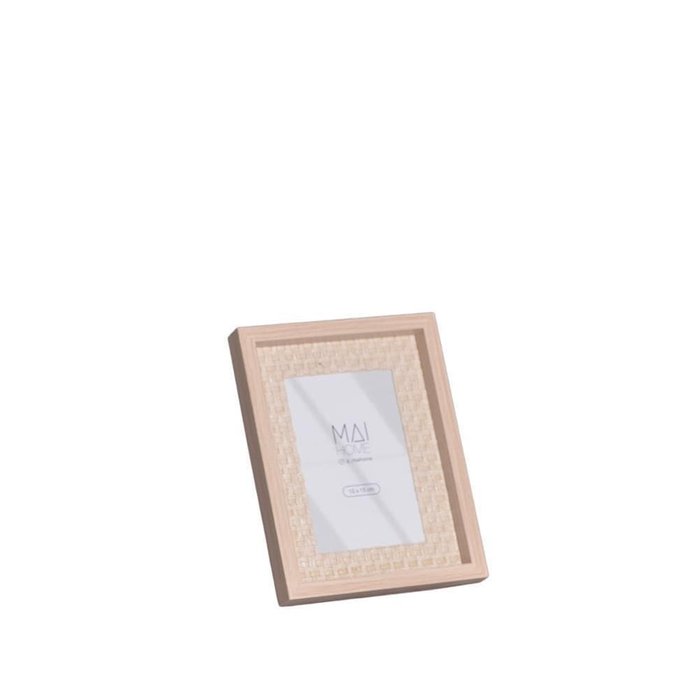 Porta Retrato Yuki Madeira/Palha 10X15 Mdf