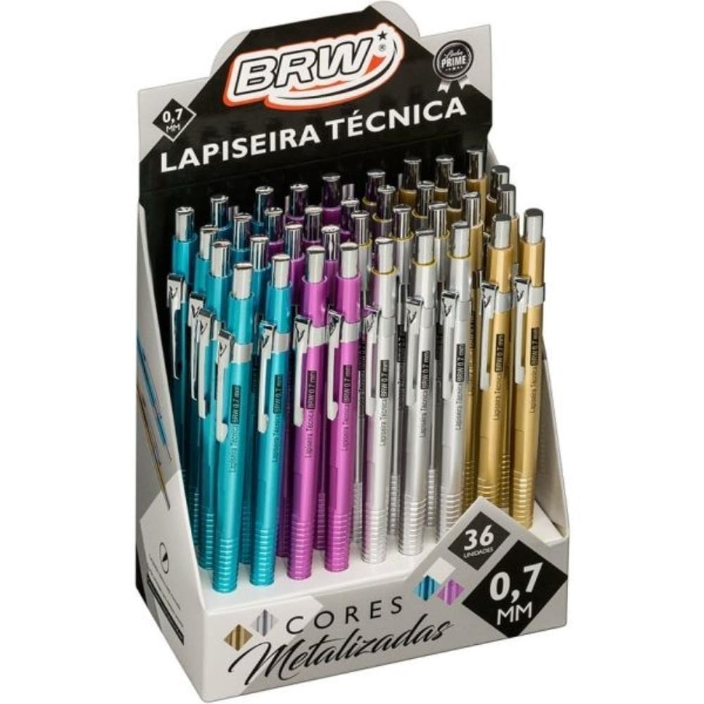 Lapiseira 0.7Mm Tecnica Metalizada 4Cores  S  Brw Dp.C/36