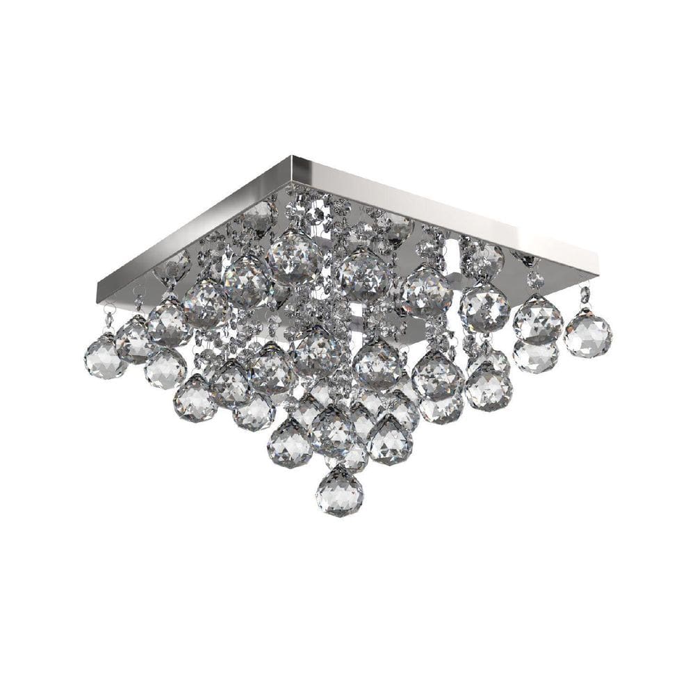 Plafon Lustre De Cristal  32Cm Living Hall Entrada Loft