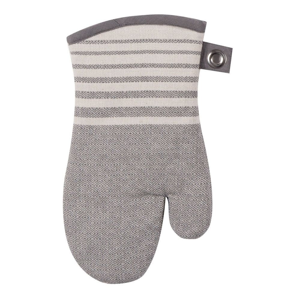 Luva de forno Kay Dee Birdseye em tecido de grafite com ilhós