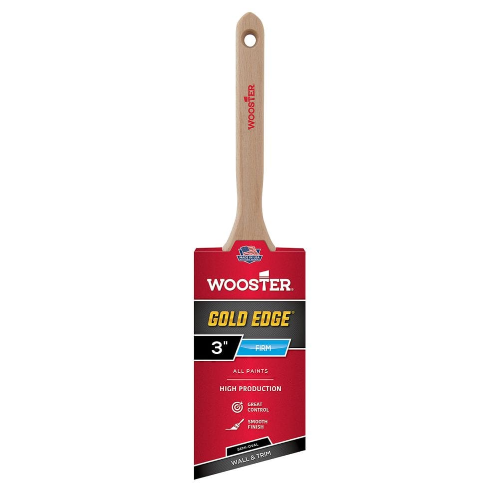 Brocha de Pintura Wooster 5236 Borde Dorado Semi Ovalada 7,5 cm