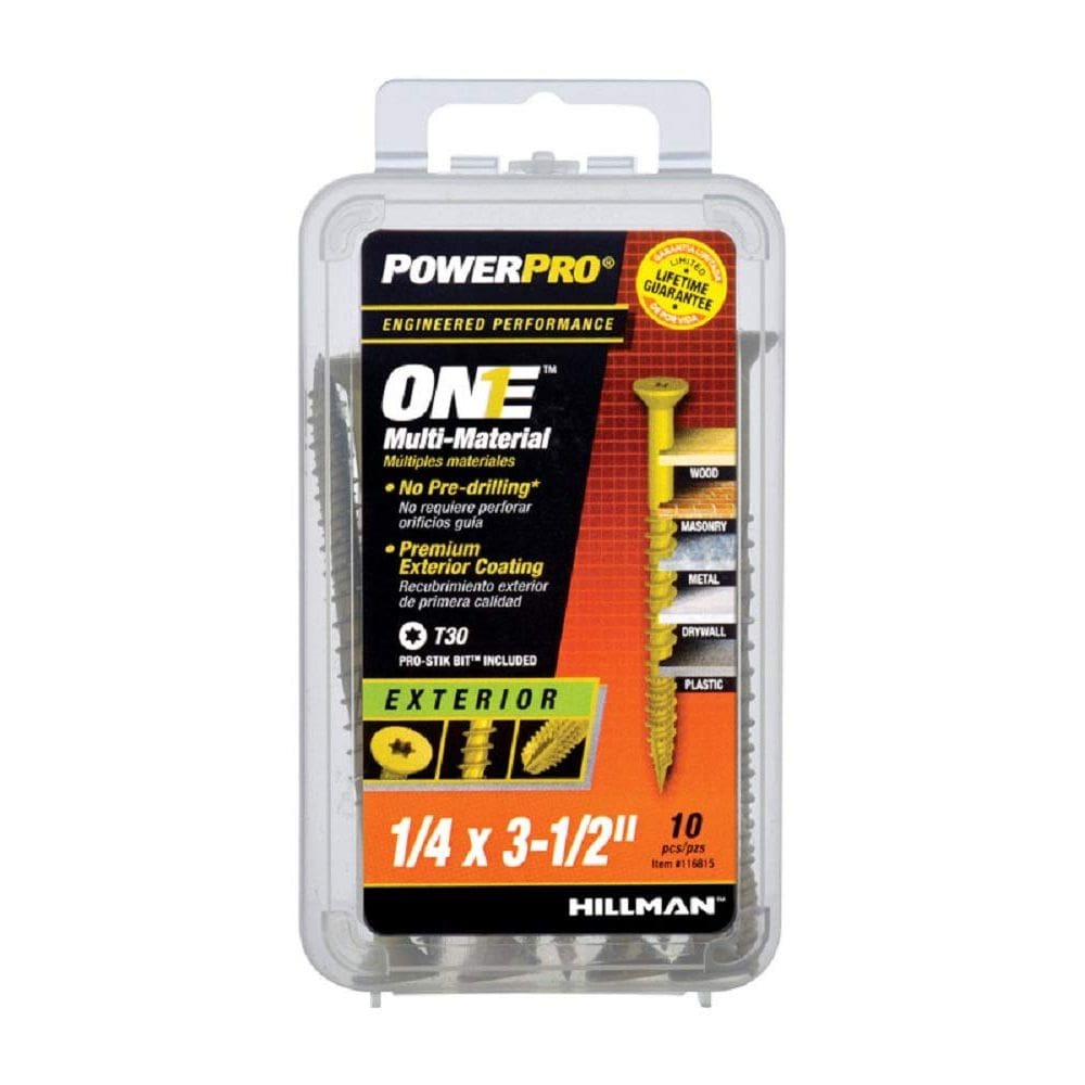 Parafuso Hillman POWERPRO ONE 1/4” x 9 cm Aço Bronze, pacote com 10