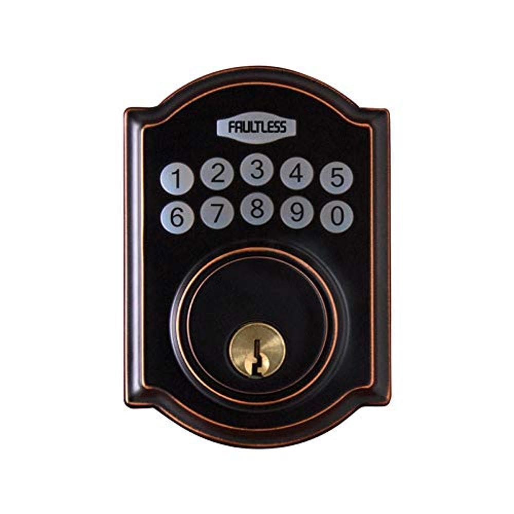 Fechadura eletrônica de bronze envelhecido sem falhas da Deadbolt Overstock