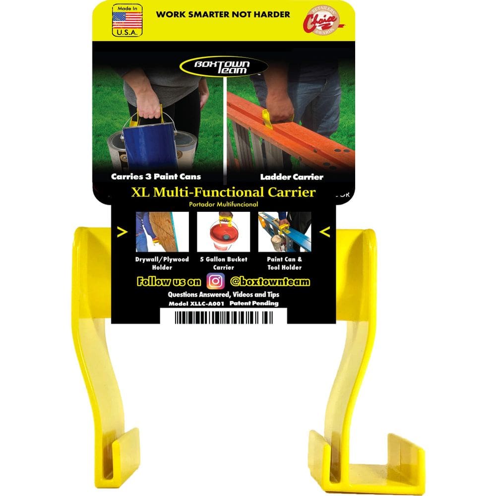 Suporte de escada Boxtown Team XL amarelo para escadas de 1,2 a 3,7 m