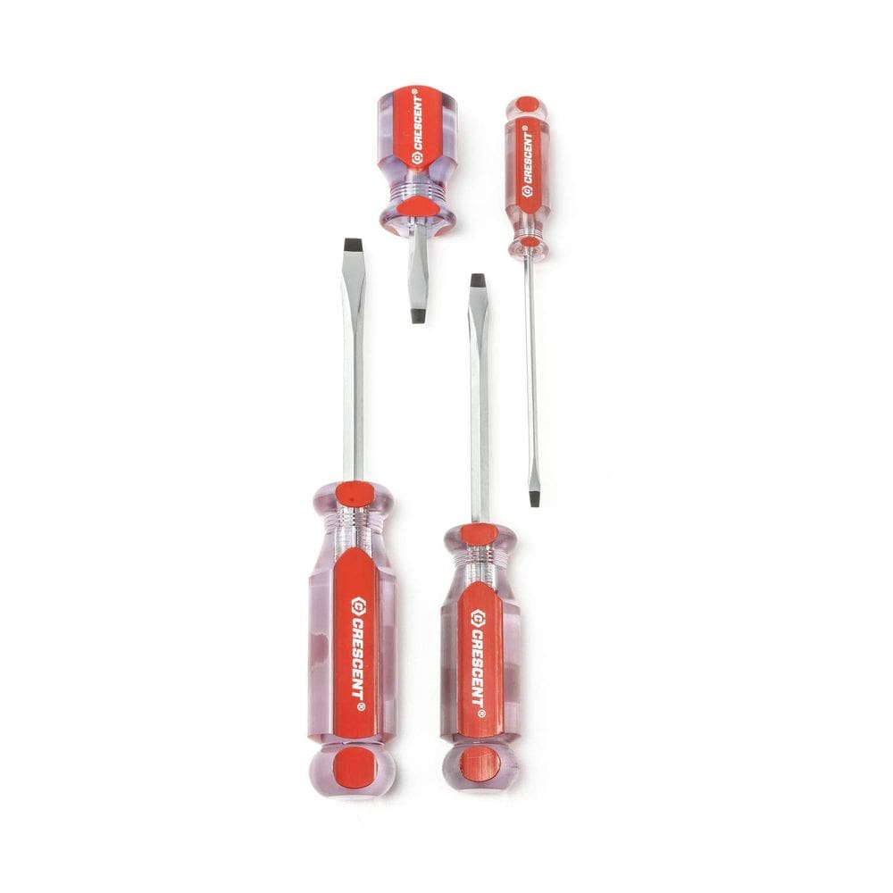 Conjunto de chaves de fenda Crescent CS4PCS, 4 peças de acetato com fenda