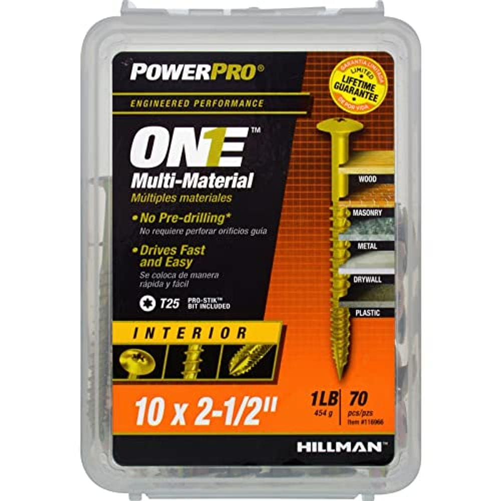 Parafuso Hillman POWERPRO ONE #10 x 6,35 cm Zinco amarelo