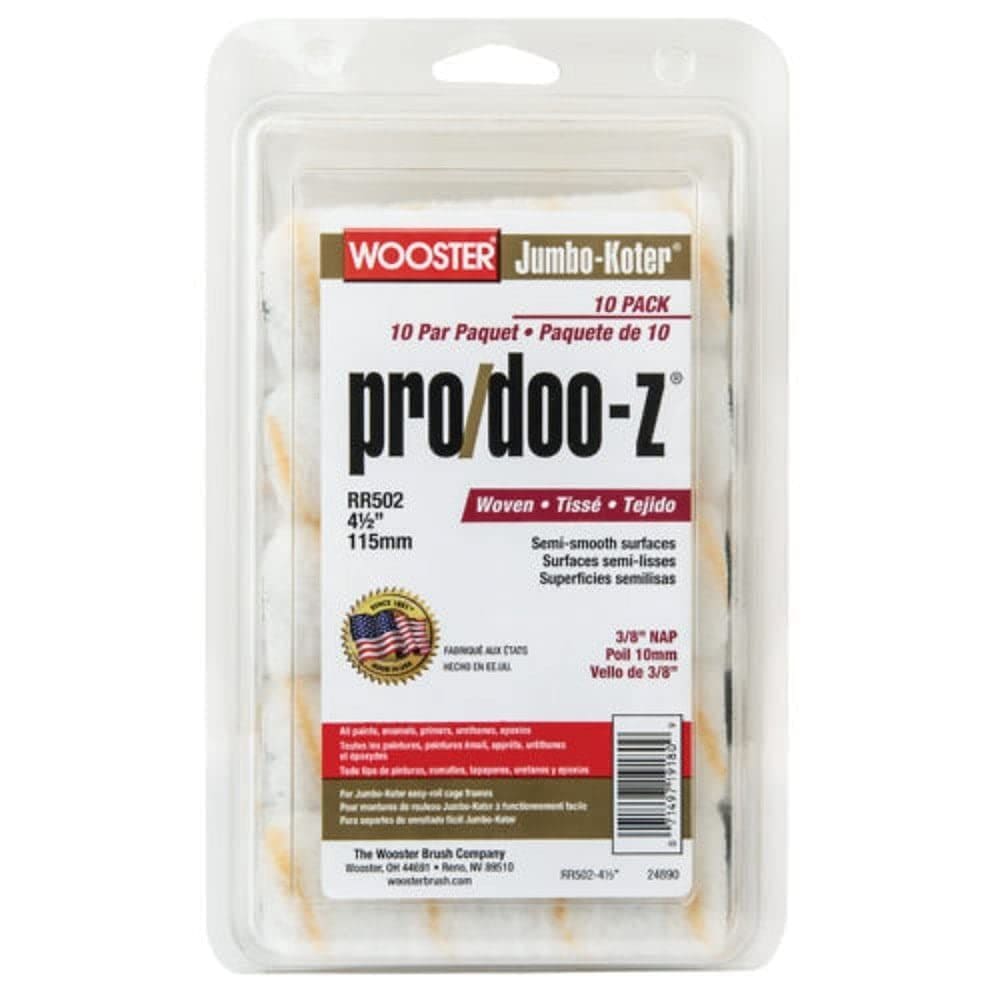 Capas de rolo de pintura Jumbo-Koter Wooster RR502 11,5 cm, pacote com 10