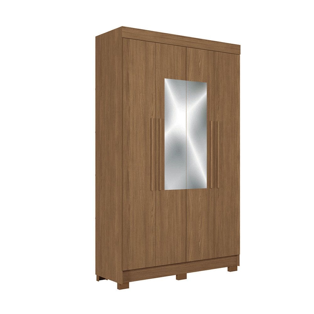 Guarda-Roupa Casal 4 Portas 2 Gavetas Com Espelho 130cm Sarandi Santos Andira