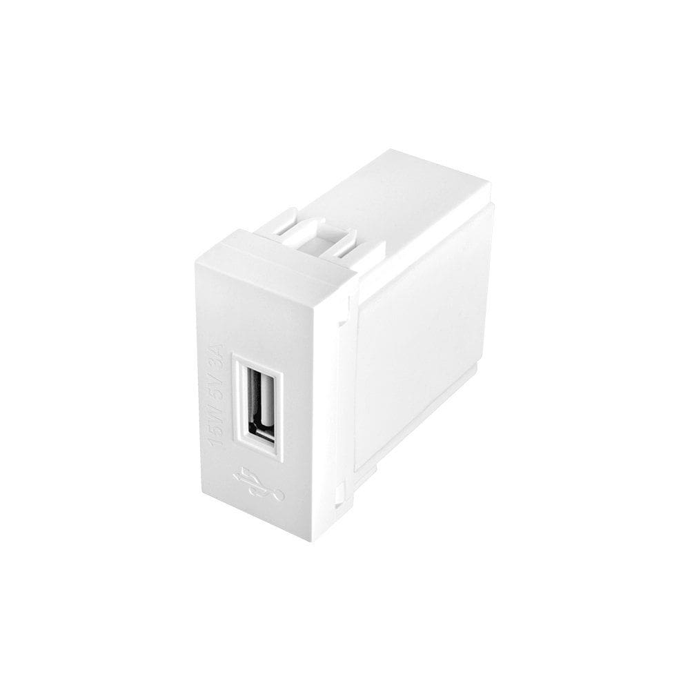 Módulo Tomada USB Fame Modulare / Evidence / Blanc+ 15W Branco