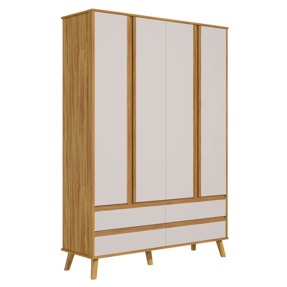 Guarda Roupa Infantil Moveis Peroba Theo Retro 04 portas MDF