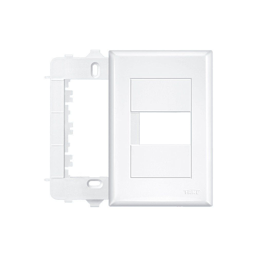 Placa com Suporte Fame Evidence 4x2 para 1 Módulo Horizontal Branca