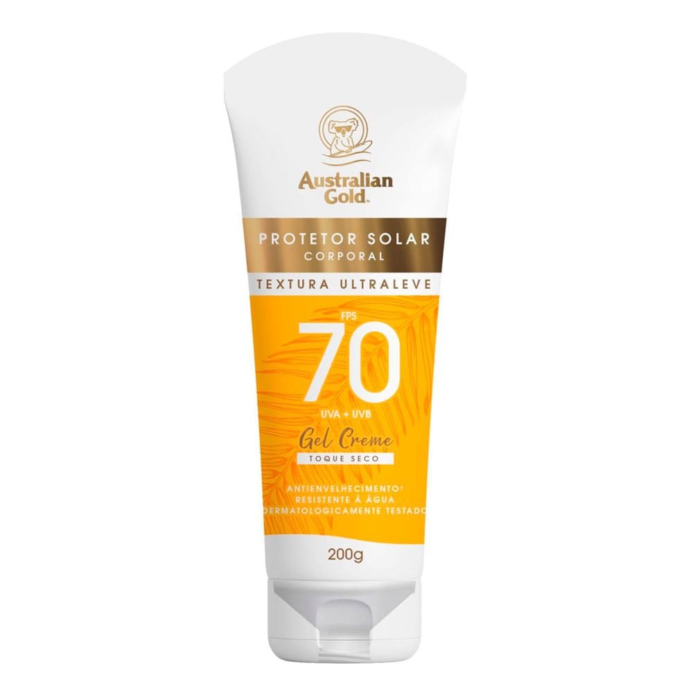 Protetor Solar Corporal Australian Gold FPS 70 Gel Creme Toque Seco 200g