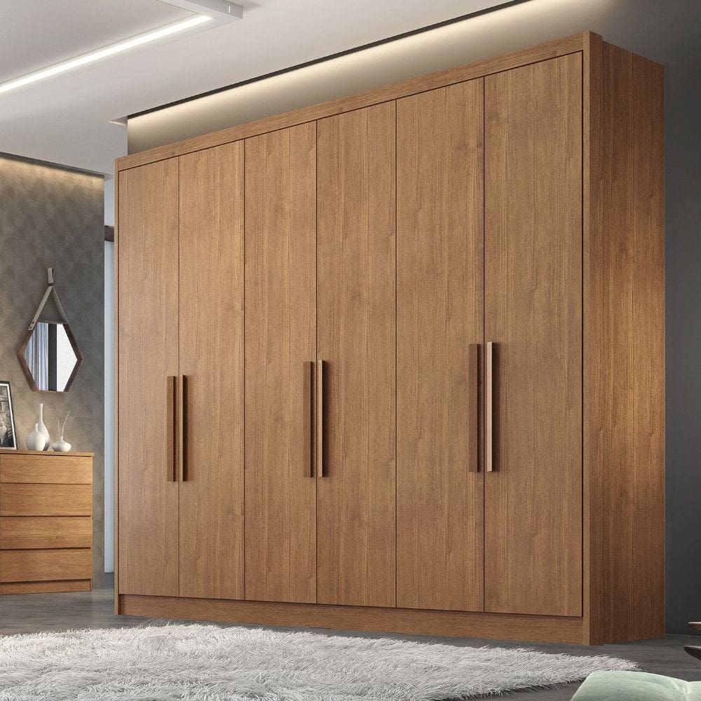 Guarda Roupa Casal em MDF 6 Portas Linea Novo Horizonte