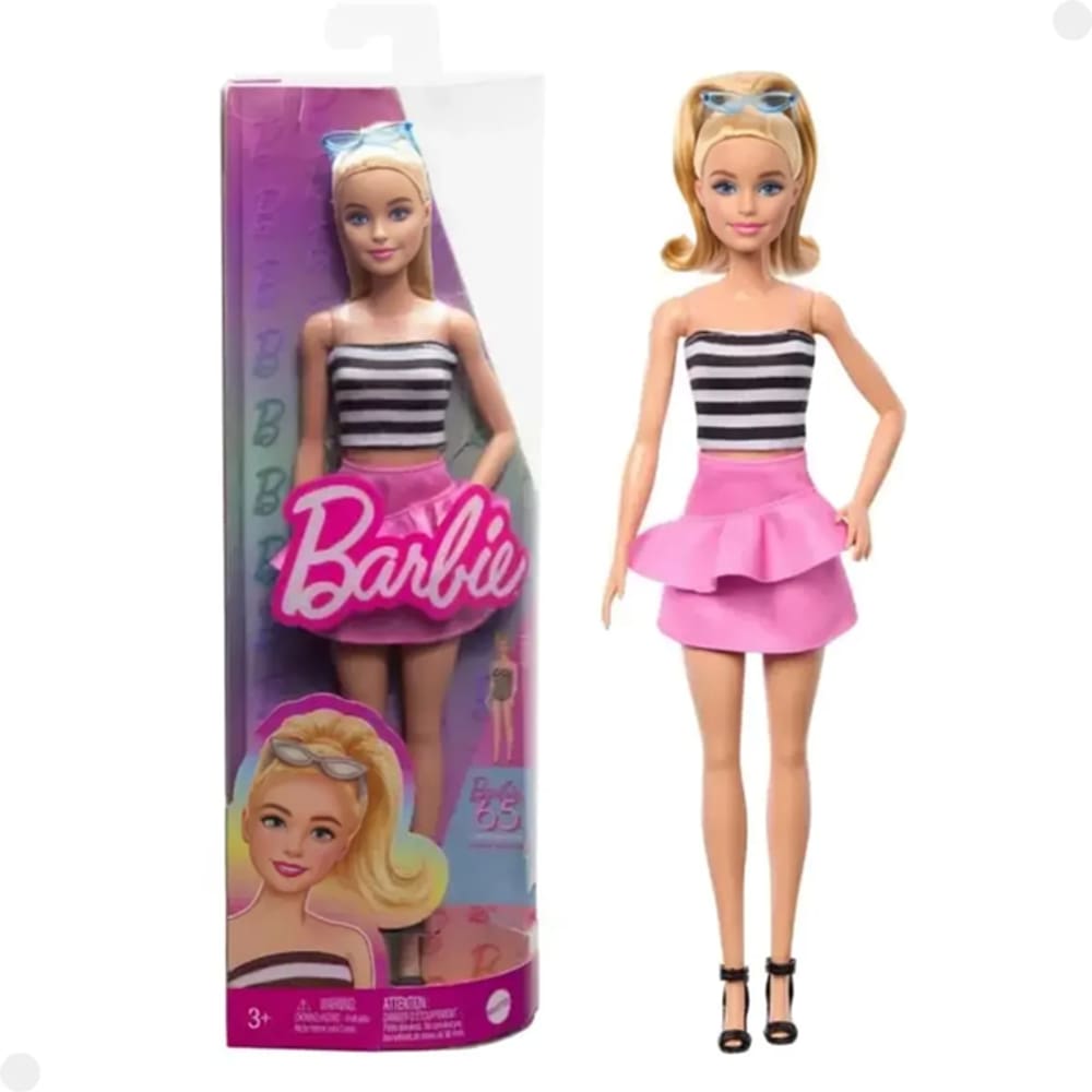 Mattel Boneca Barbie Fashionistas Loira Blusa Listrada