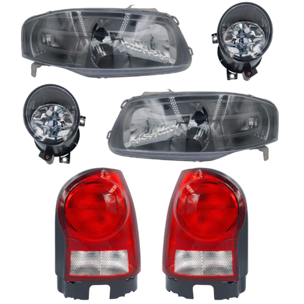 Kit Farol Gol G4 2006 Á 2013 Mascara Cinza+Lanterna Rubi+milha