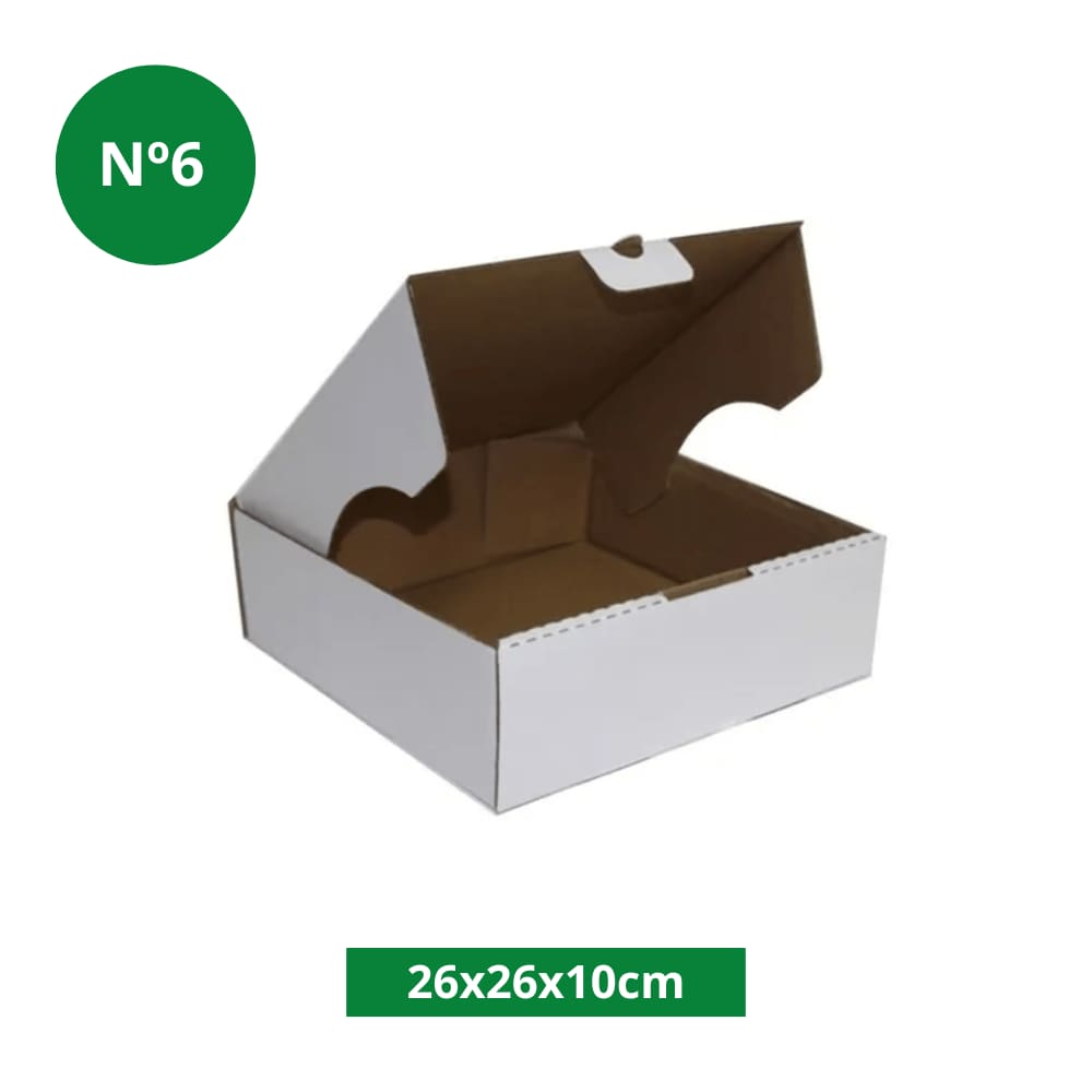 Caixa Para Bolo Nº6 Branca 26x26x10cm