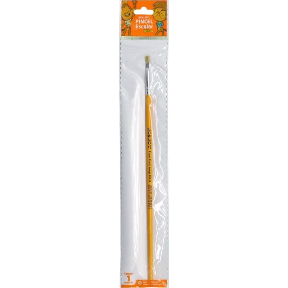 Pincel Artesanal Chato 815 N.0 Amarelo Blister c/1 - Leonora