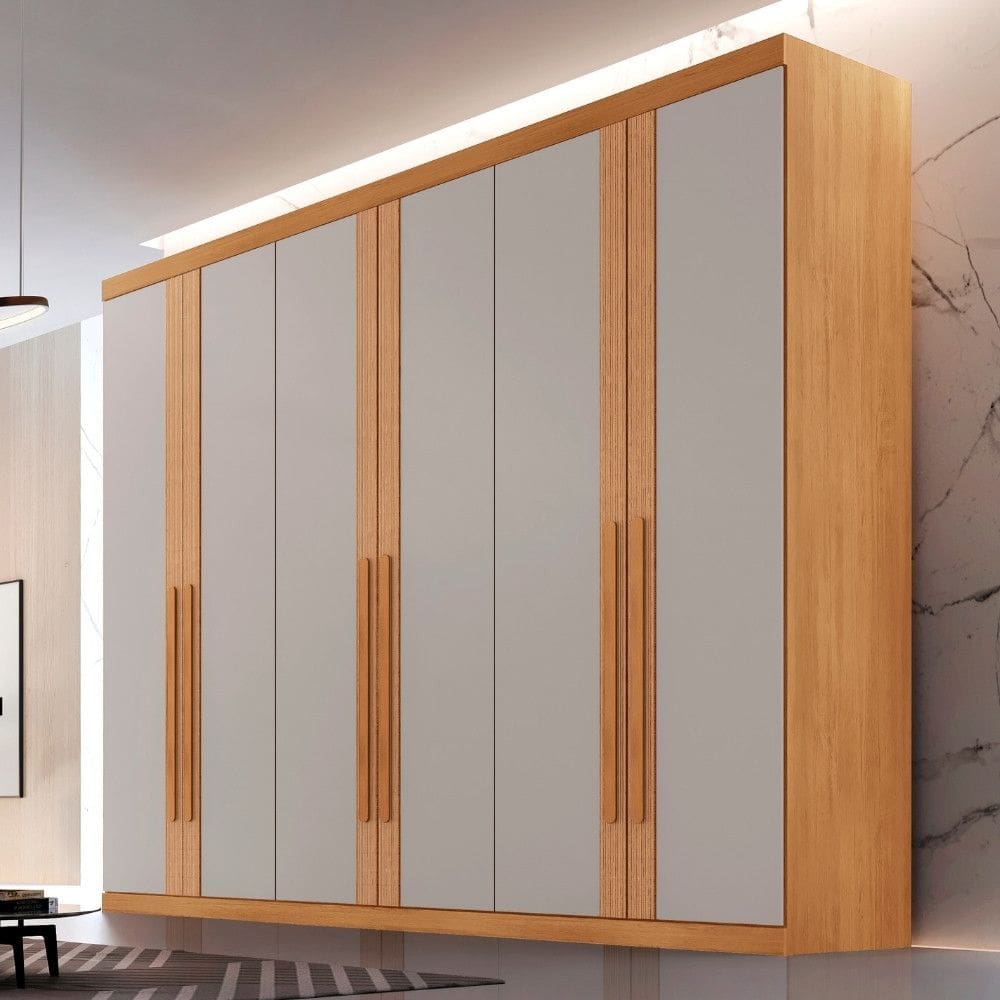 Guarda Roupa Casal 6 Portas em MDF Lucca Premium Rufato